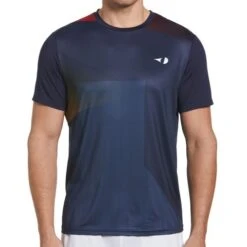 Grand Slam Stacked Geo Printed Crew -Tennis Vibe Shop G1KSD035 424